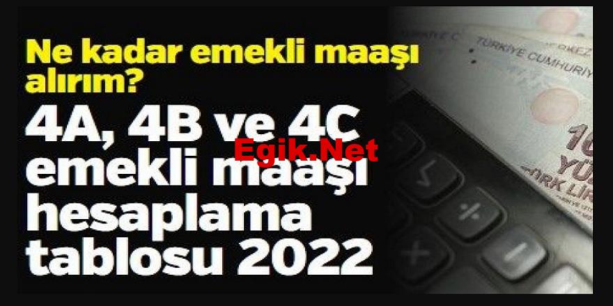 Temmuz 2022 maaş hesaplama! Emekli maaş hesaplama! 4A, 4B, 4C emekli maaşı hesaplama nasıl yapılır, brüt net maaş nasıl hesaplanır?