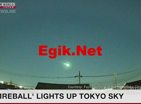 Japonya’da ateş topu şeklinde göktaşı görüldü