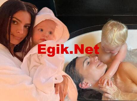 Emily Ratajkowski’nin oğluyla küvet pozları olay oldu!