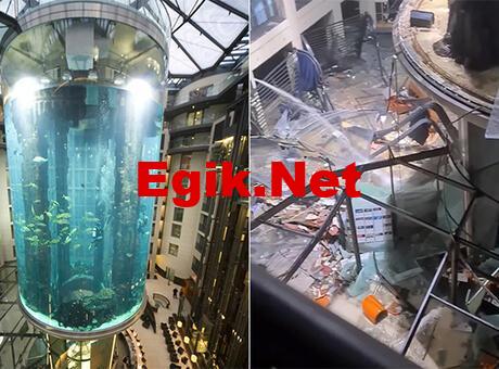 Almanya’da devasa akvaryum patladı