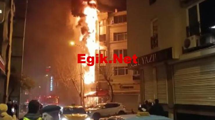 Fatih’te restoranın bacasından çıkan alevler iş hanını sardı