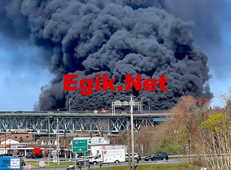 ABD’de otomobille çarpışan yakıt tankeri alev alev yandı: 1 ölü