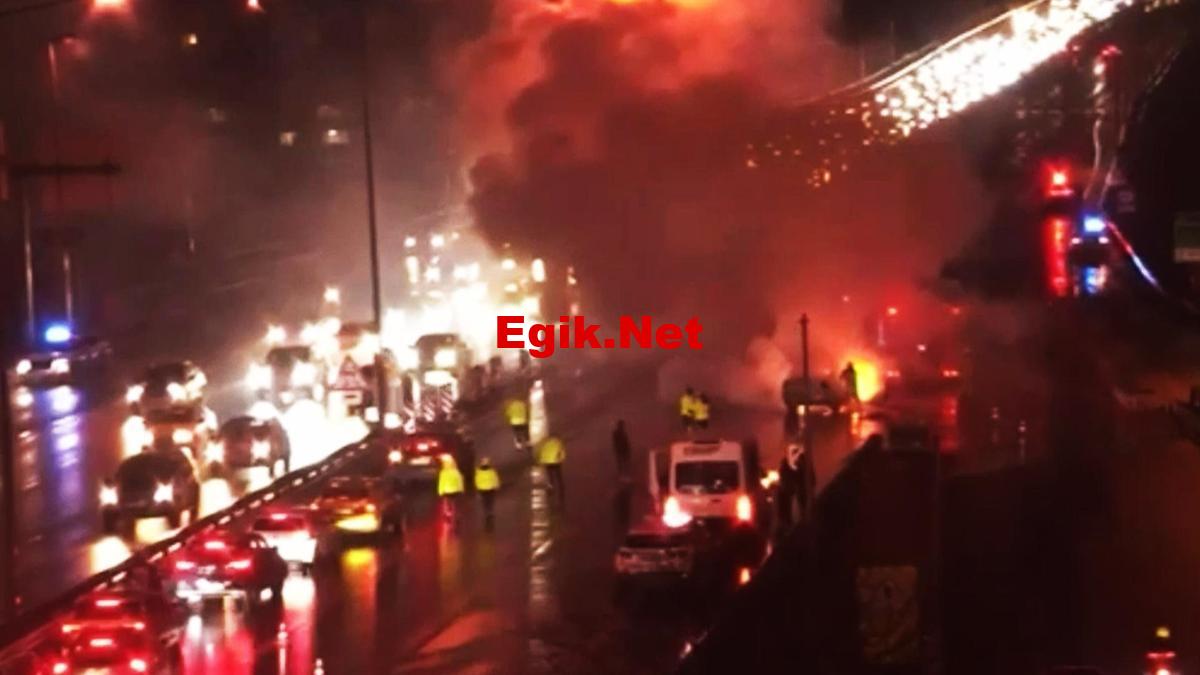 Yer:15 Temmuz Şehitler Köprüsü… Yanan araç patladı!