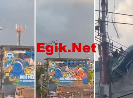 Helikopter kontrolden çıktı! Daireler çizerek çarptı, baş aşağı asılı kaldı