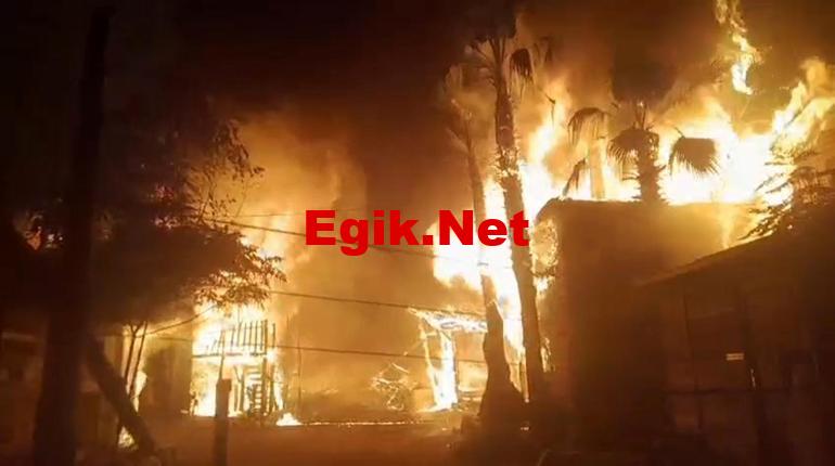 Olimpos’taki ağaç evler küle döndü