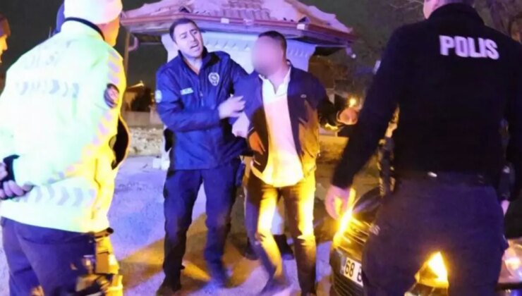 Alkollü sürücüden polislere tehdit