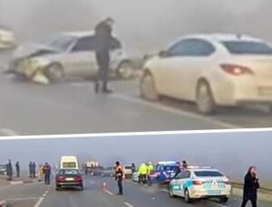 13 aracın karıştığı zincirleme kazada 7 kişi yaralandı