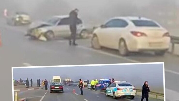 13 aracın karıştığı zincirleme kazada 7 kişi yaralandı