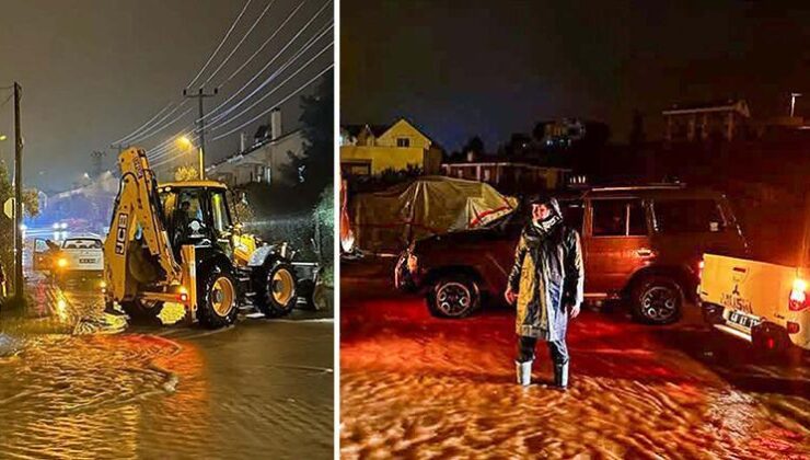 Datça’da 16 ev ve 2 iş yerini su bastı