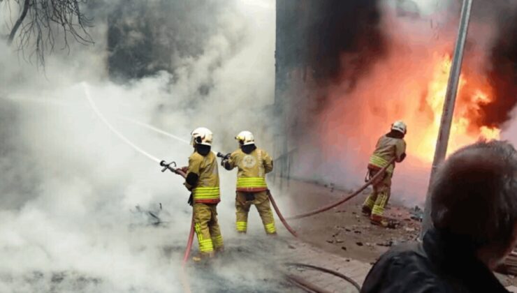 Ahşap paletlerde başlayan yangın, evleri sardı