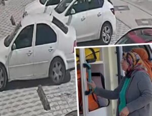 Fren yerine gaza basınca aracıyla markete girdi