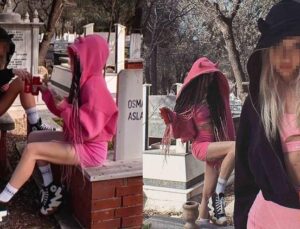 Görüntüler sosyal medyada büyük tepki çekti: Mezar taşlarının üzerine oturup iskambil oynadılar