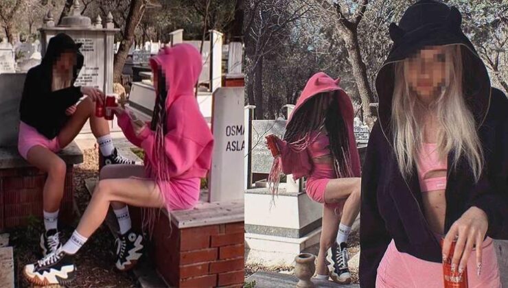 Görüntüler sosyal medyada büyük tepki çekti: Mezar taşlarının üzerine oturup iskambil oynadılar