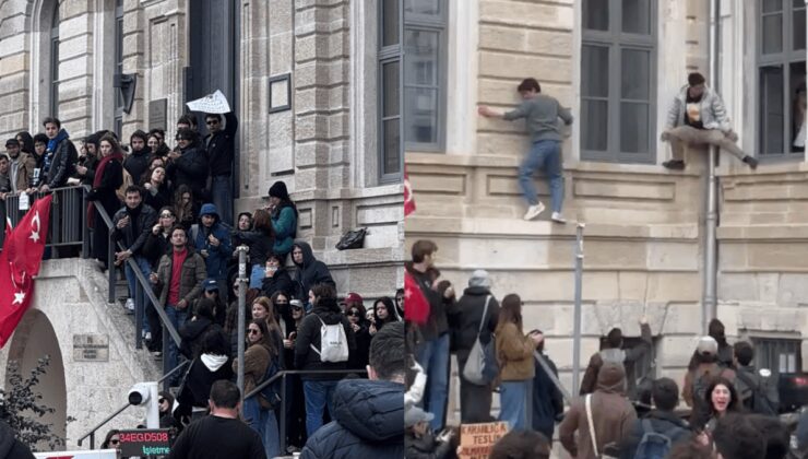 İTÜ’de güvenlik bina kapılarını kilitledi: Öğrenciler eylem için camlardan çıkıyor