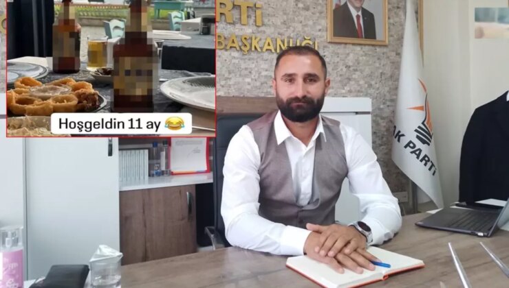 AK Parti ilçe başkanından içkili paylaşım! Eleştirilere verdiği yanıt daha bomba