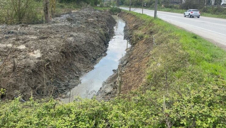 Sapanca Gölü’ne akan derede görülen atık madde temizlendi