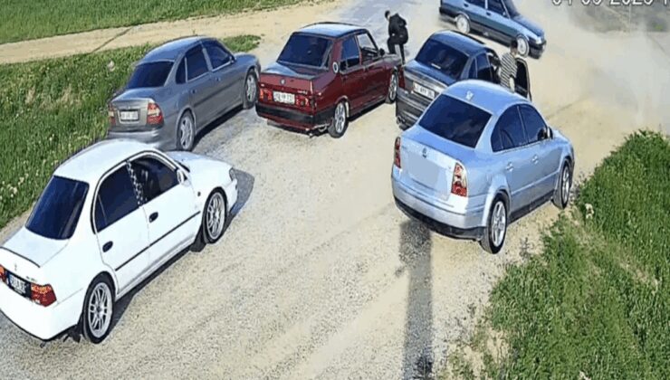 Akılalmaz anlar kamerada: Drift atıp yol kapattılar: Etrafa ateş açtılar