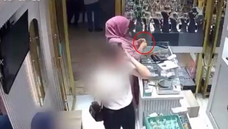 Altın almaya geldi bileklik çaldı!