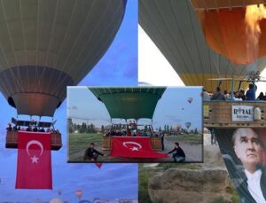 Kapadokya’da 19 Mayıs coşkusu! Türk bayrakları ve Atatürk posterleri…
