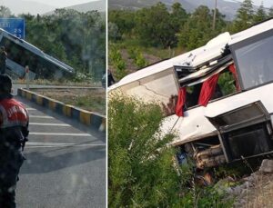 Tur otobüsü kaza yaptı! Yaralılar var