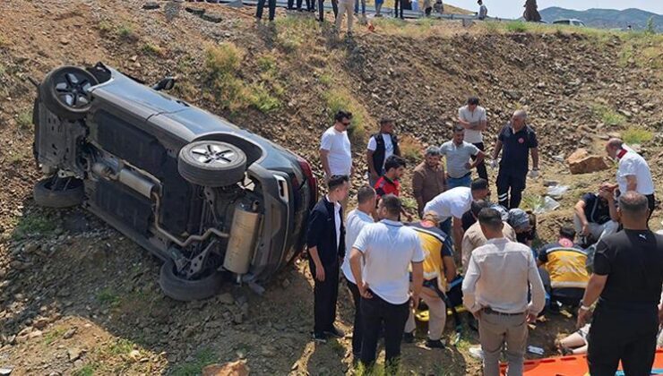Bingöl’de otomobil şarampole yuvarlandı: 5 kişi yaralandı