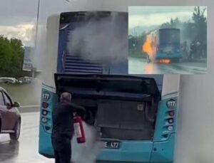 Faciadan kıl payı kurtuldular! Otobüs bir anda alev aldı, yolcular zor kaçtı