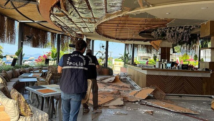 Fethiye’de restoranın tavanı çöktü! Yaralılar var