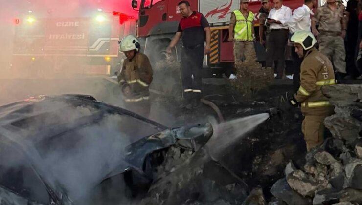 Kayaya çarpıp alev alan otomobilin sürücüsü öldü