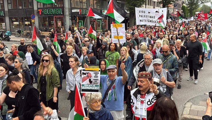 Stockholm’de Gazze protestosu