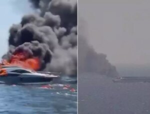 Kınalıada açıklarında can pazarı! 16 kişiyi taşıyan yat böyle yandı