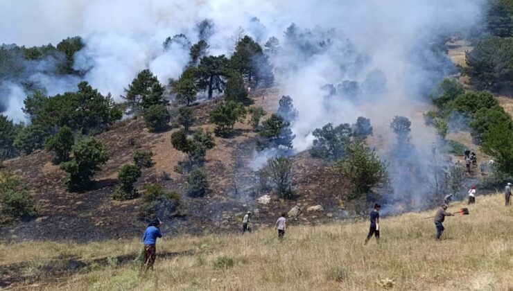 Konya’daki yangına hem karadan hem de havadan müdahale