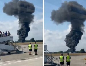 Londra’da yolcu uçağı piste çakıldı!