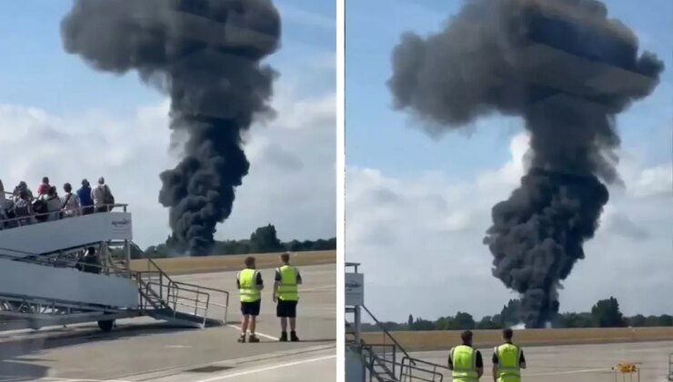 Londra’da yolcu uçağı piste çakıldı!
