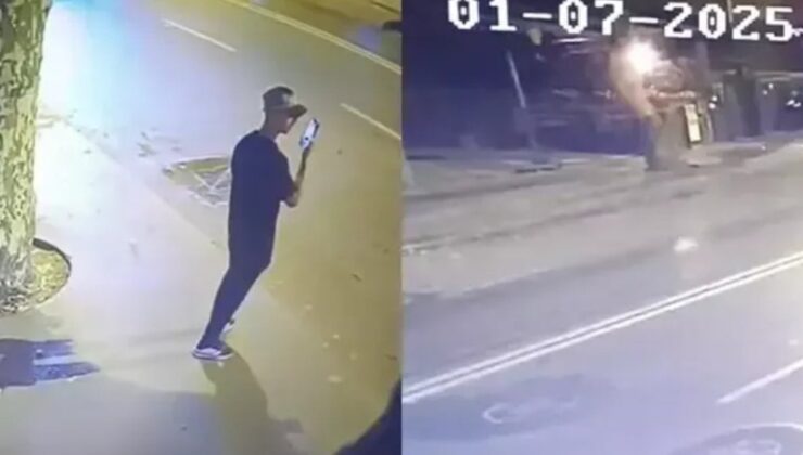 Önce kayda aldı sonra iki kez molotof attı