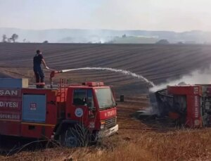 Orman yangınına müdahale eden araç devrildi! 5 personel yaralandı