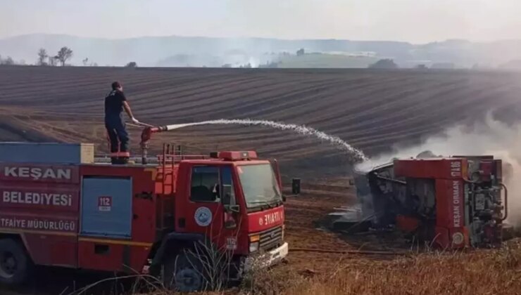 Orman yangınına müdahale eden araç devrildi! 5 personel yaralandı