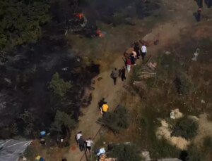 Yalova’da arazi yangını! Köy halkı da söndürme çalışmalarına destek verdi