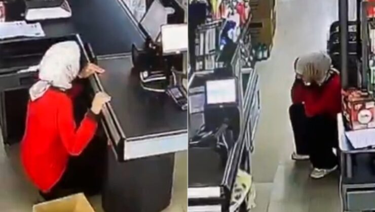 Zincir market kasasında yürek sızlatan anlar