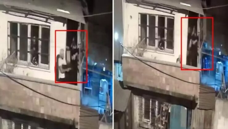 Film sahnesi değil gerçek! Balkondan balkona çatıştılar
