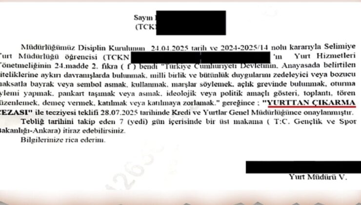 İmamoğlu eylemine katıldı yurttan atıldı