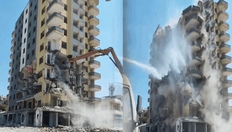 Osmaniye’de bina çöktü, operatör son anda kurtuldu