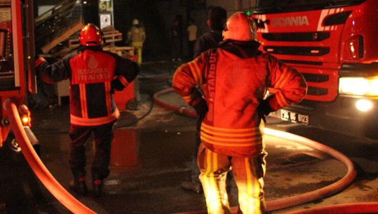 Pendik’teki elektrik kablosu deposunda korkutan yangın