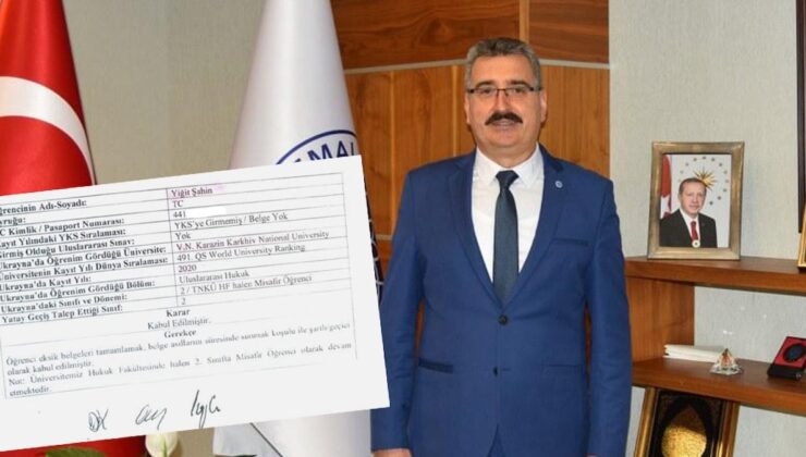 Rektörün oğluna sınavsız hukuk diploması