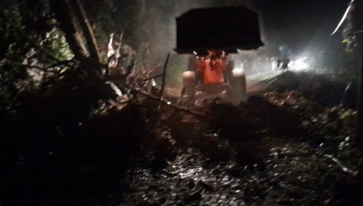 Rize’de heyelan nedeniyle kapanan yayla yolu ulaşıma açıldı