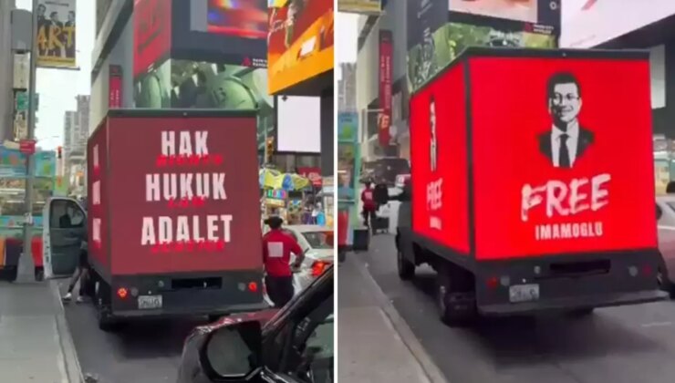 New York sokaklarında “İmamoğlu” kamyonu