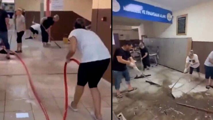 Okulun tüm temizliğini öğretmenlere yaptırdılar