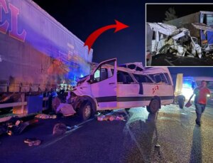 Tarım işçilerini taşıyan minibüs tıra çarptı: 3 ölü, 16 yaralı