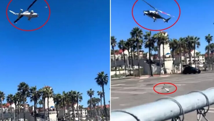 ABD’de dehşet anları! Helikopter bir anda insanların üzerine düştü