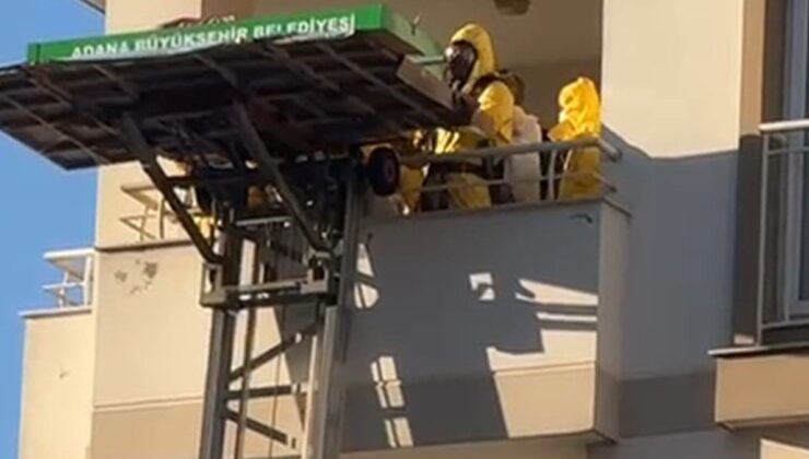 Adana’da sır ölüm: Cenaze asansörlü araçla indirildi