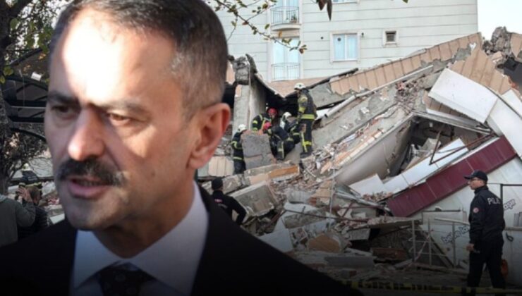 Çöken binanın önünde valiyi terleten çıkış: Apar topar konuşmayı bitirdi